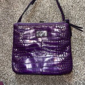 Nine West Purple Croc-Embossed Bag